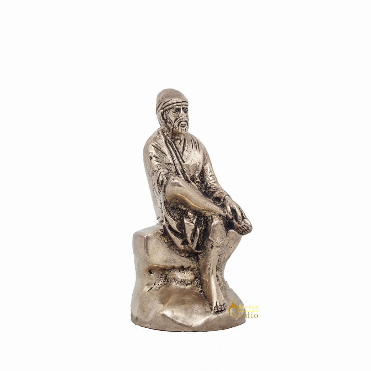 Brass Small Sai Baba Idol Antique Finish For Puja Religious Home Temple Decor 3 Inch - Image 4