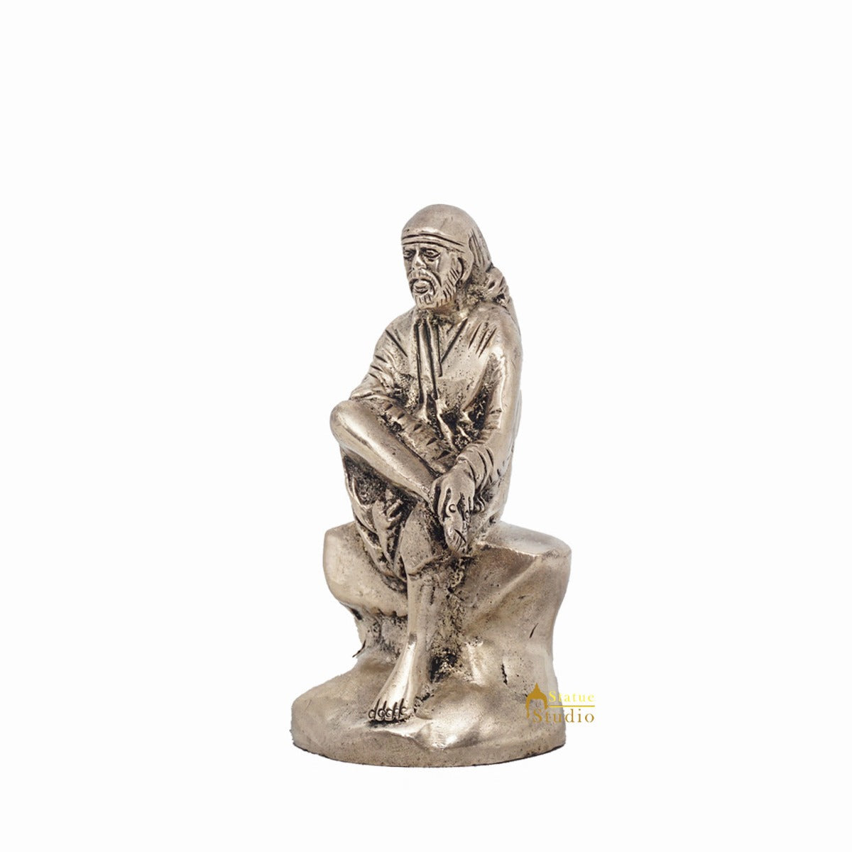 Brass Small Sai Baba Idol Antique Finish For Puja Religious Home Temple Decor 3 Inch - Image 5