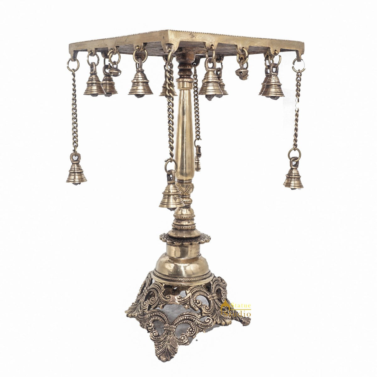 Brass Antique Side Table Furniture For Home Office Décor Showpiece 15" - Image 4