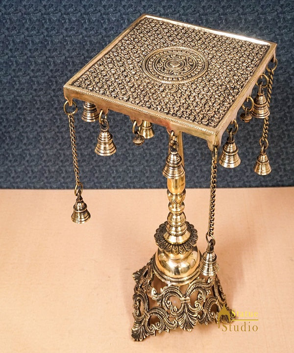 Brass Antique Side Table Furniture For Home Office Décor Showpiece 15" - Eco-friendly - Sama Homes
