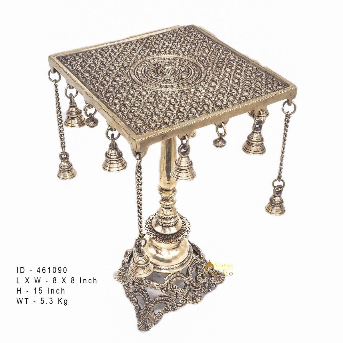 Brass Antique Side Table Furniture For Home Office Décor Showpiece 15" - Image 5