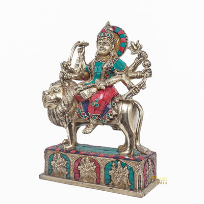 Brass Durga Maa Sherawali Idol Home Temple Puja Religious Décor Statue 11" by vendor-unknown - Hindu Gods (View 3)