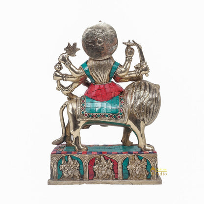 Brass Durga Maa Sherawali Idol Home Temple Puja Religious Décor Statue 11" by vendor-unknown - Hindu Gods (View 5)