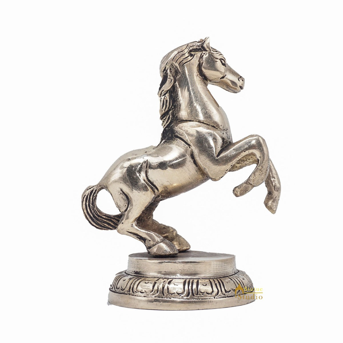Brass Standing Horse Showpiece For Home Office Desk Table Décor And Gift 4" - Image 3