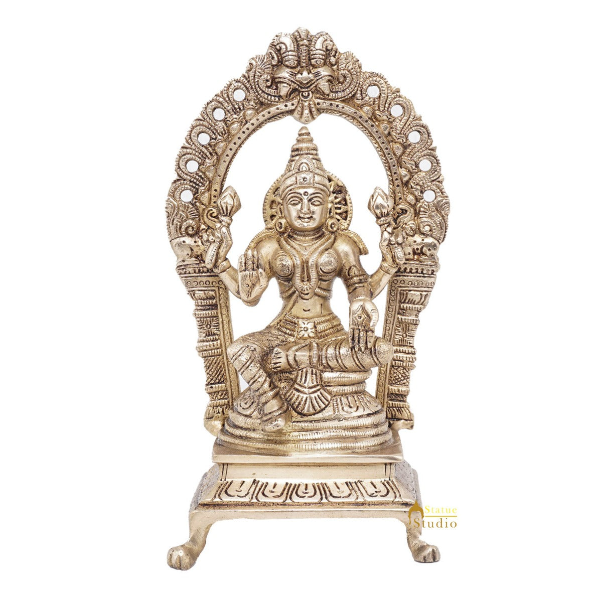 Brass Antique Goddess Lakshmi Laxmi Idol For Pooja Home Temple Décor Statue 8"