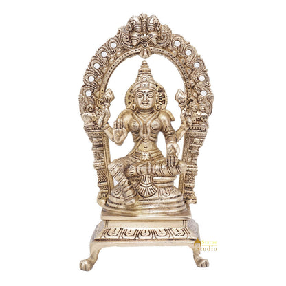 Brass Antique Goddess Lakshmi Laxmi Idol For Pooja Home Temple Décor Statue 8" by vendor-unknown - Hindu Gods (View 3)