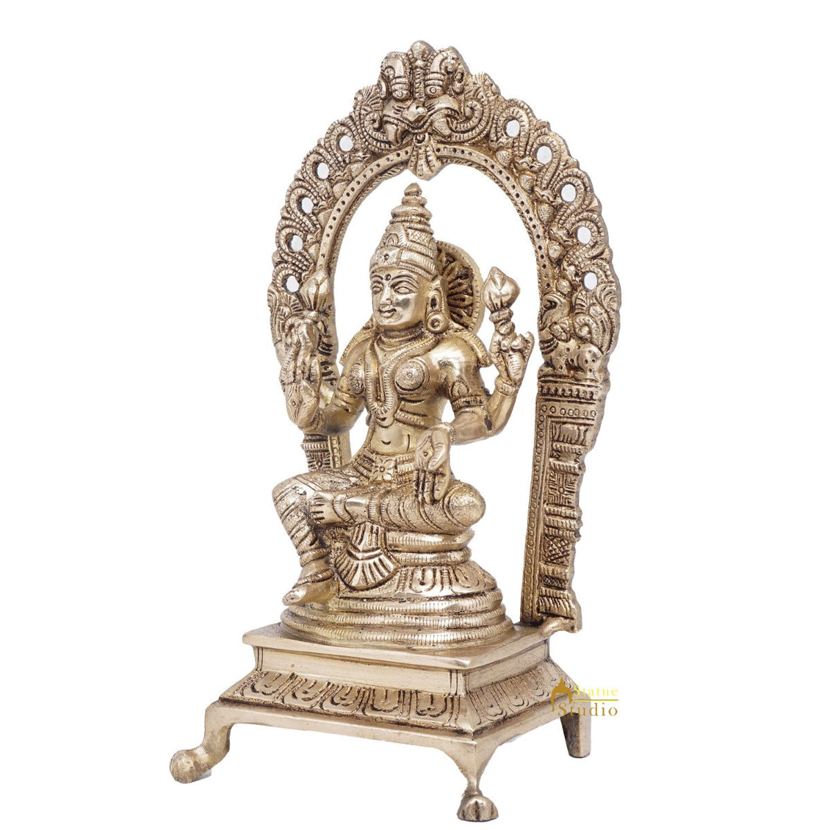 Brass Antique Goddess Lakshmi Laxmi Idol For Pooja Home Temple Décor Statue 8" - Image 4