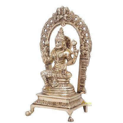Brass Antique Goddess Lakshmi Laxmi Idol For Pooja Home Temple Décor Statue 8" by vendor-unknown - Hindu Gods (View 4)