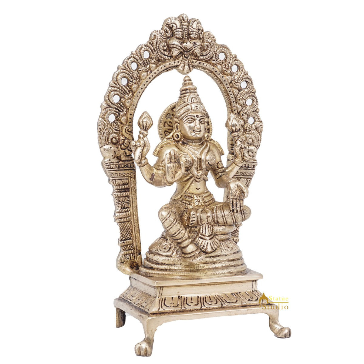 Brass Antique Goddess Lakshmi Laxmi Idol For Pooja Home Temple Décor Statue 8" - Image 5