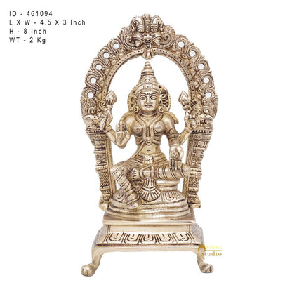 Brass Antique Goddess Lakshmi Laxmi Idol For Pooja Home Temple Décor Statue 8" by vendor-unknown - Hindu Gods (View 7)