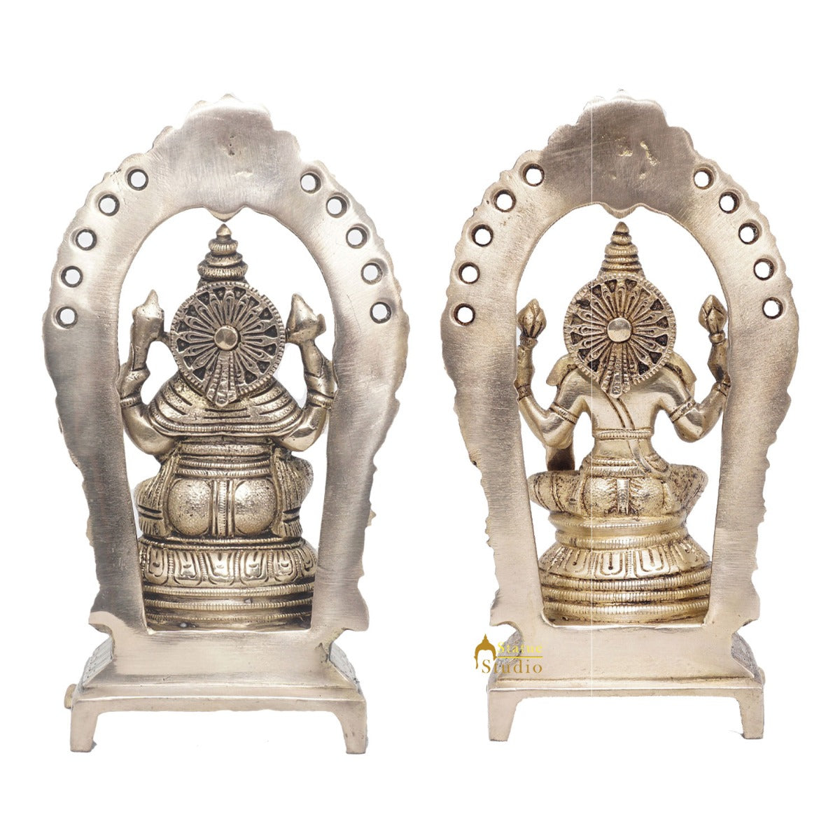 Brass Ganesha Lakshmi Idol Laxmi Statue For Diwali Home Puja Décor Gift 8"