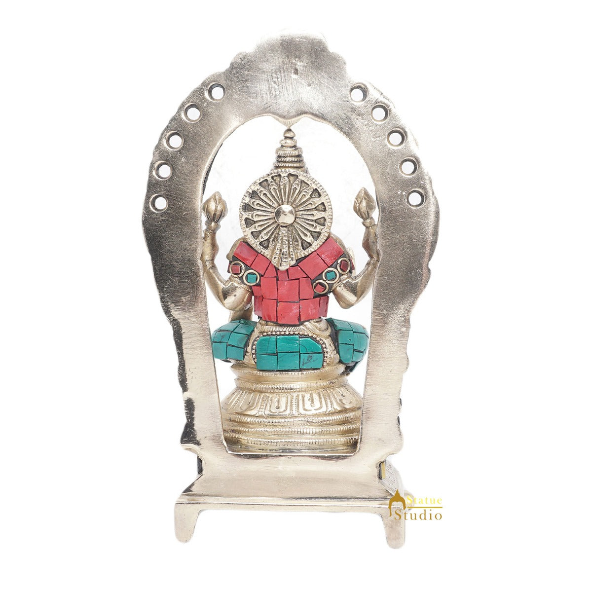 Brass Antique Goddess Lakshmi Laxmi Idol For Pooja Home Temple Décor Statue 8"