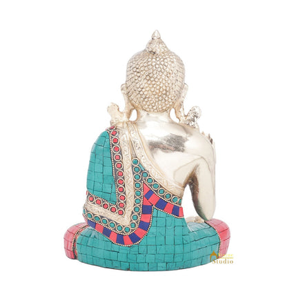 Brass Blessing Buddha Statue Home Decorative Office Décor Idol Gift Showpiece 9" by vendor-unknown - Buddha (View 6)