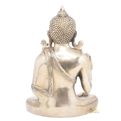 Brass Blessing Buddha Statue Home Decorative Office Décor Idol Gift Showpiece 9" by vendor-unknown - Buddha (View 6)