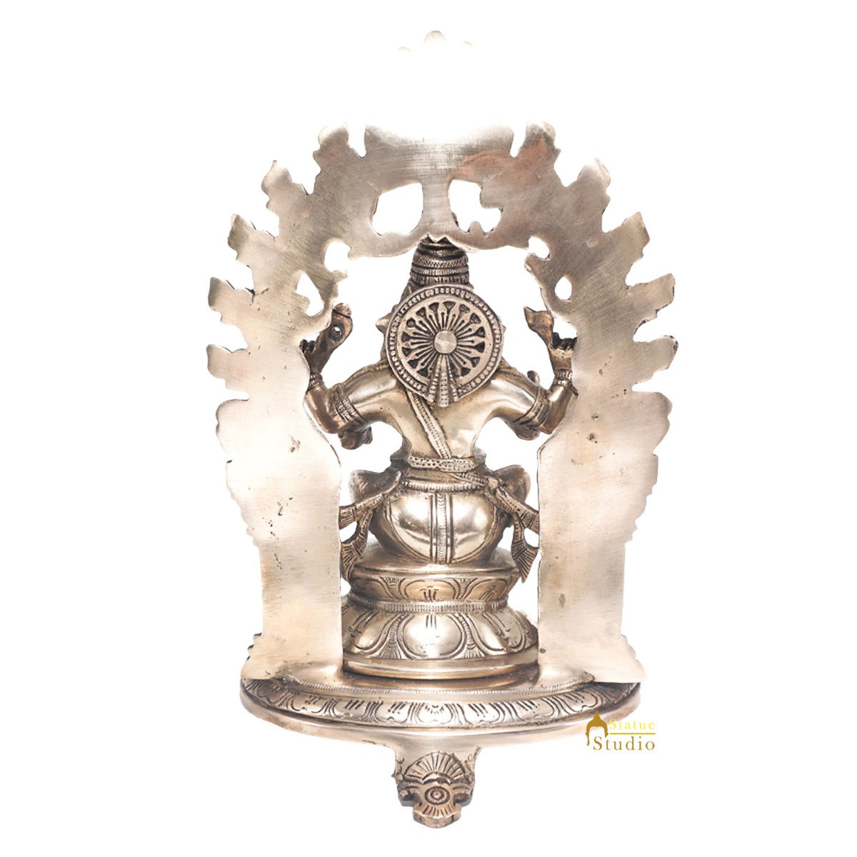 Brass Antique Ganesha Idol Home Office Décor Ganpati Statue Lucky Gift Showpiece - Image 6