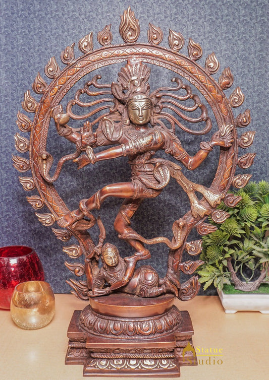Brass Vintage Nataraja Idol For Home Office Décor Gift Showpiece Statue 21"