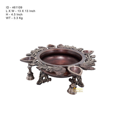 Brass Antique Urli Water Vessel Bowl Lucky Feng Shui Vastu Home Office Décor 13" by vendor-unknown - Decor (View 6)