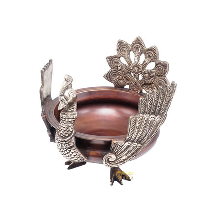 Brass Antique Peacock Urli Bowl Lucky Feng Shui Vastu Home Office Décor 13" by vendor-unknown - Decor (View 4)