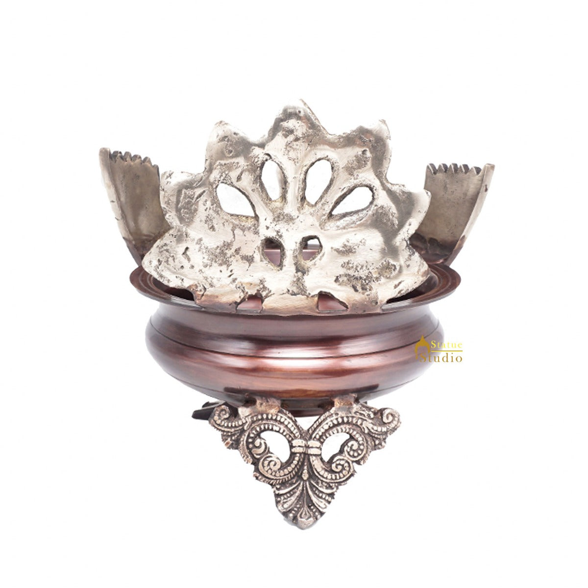 Brass Antique Peacock Urli Bowl Lucky Feng Shui Vastu Home Office Décor 13" - Image 6