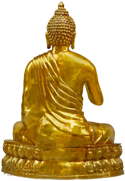 Brass Antique Large Life Size Buddha Statue Idol For Home Garden Décor 4.5 Feet by vendor-unknown - Buddha (View 4)