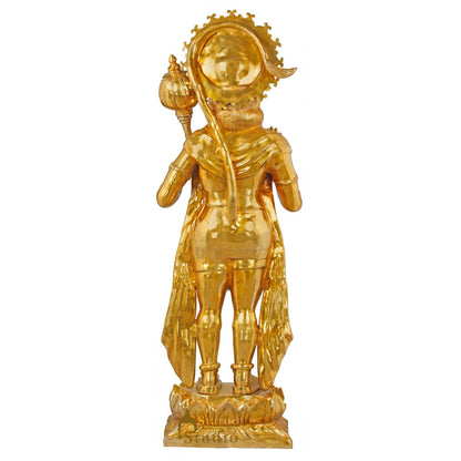 Brass Super Large Size Blessing Hanuman Idol Home Temple Decor Statue 6 Feet by vendor-unknown - Hindu Gods (View 4)