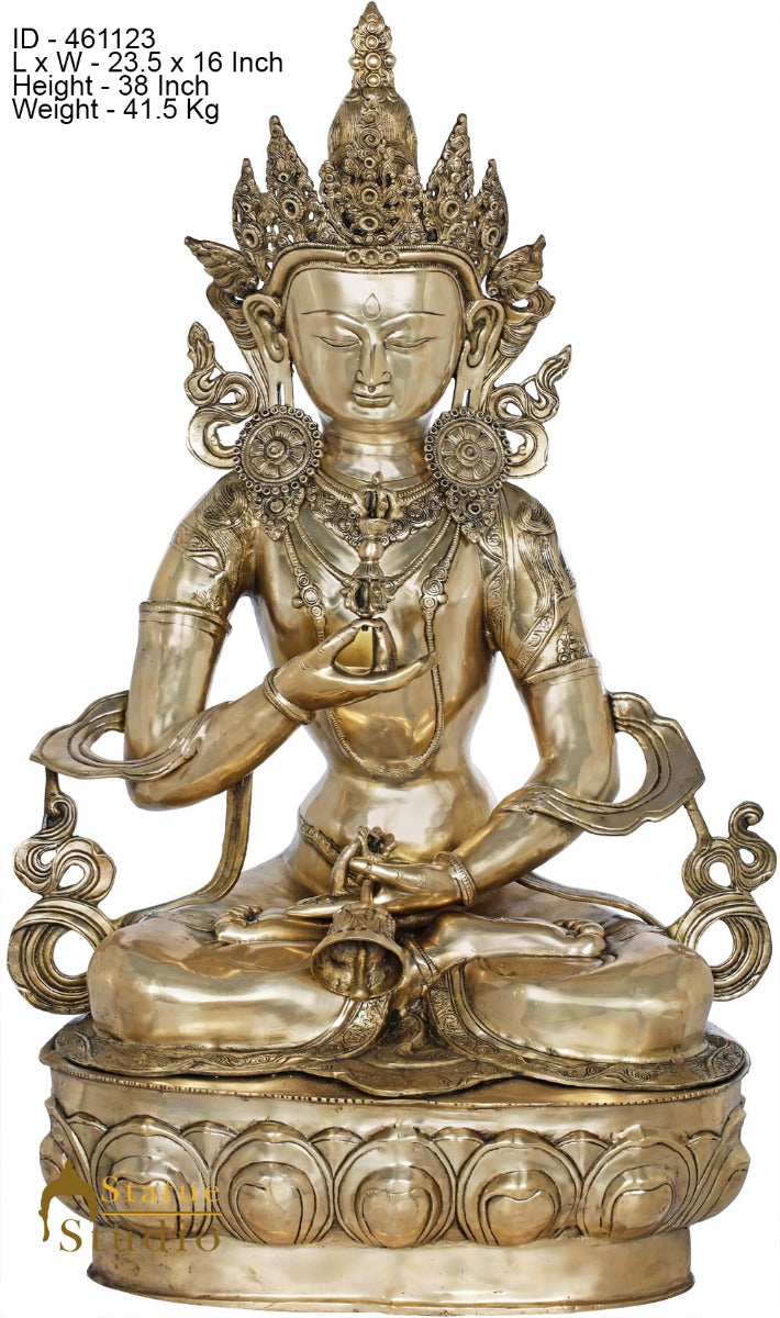 Brass Large Size Buddhist Vajrasattva Buddha Statue Décor Idol Showpiece 3 Feet - Image 4