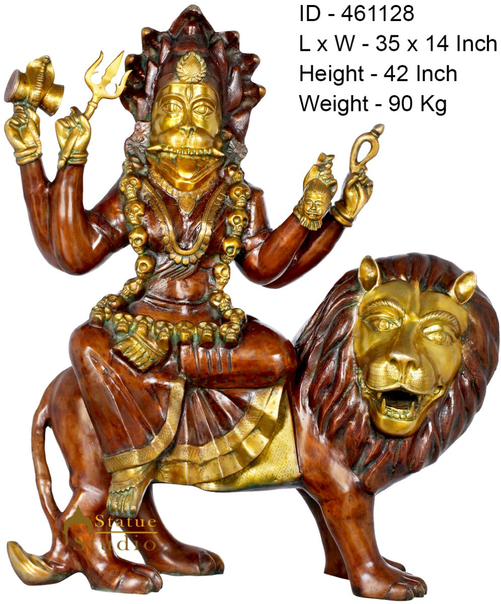 Brass Large Size Bhadrakali Statue Kali Idol For Home Temple 3.5 Feet - Image 3