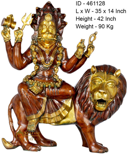 Brass Large Size Bhadrakali Statue Kali Idol For Home Temple 3.5 Feet by vendor-unknown - Masterpieces (View 3)