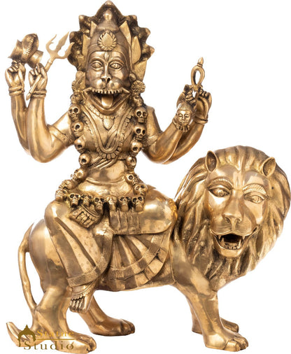 Brass Large Size Bhadrakali Idol Kali Statue For Home Temple 3.5 Feet by vendor-unknown - Masterpieces
