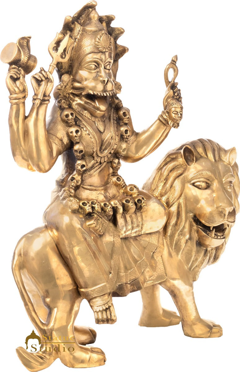 Brass Large Size Bhadrakali Idol Kali Statue For Home Temple 3.5 Feet - Image 2