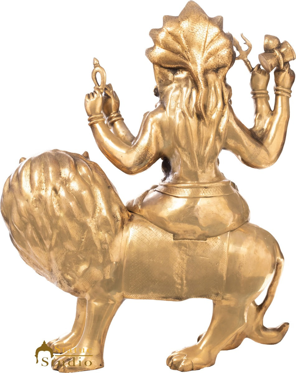 Brass Large Size Bhadrakali Idol Kali Statue For Home Temple 3.5 Feet