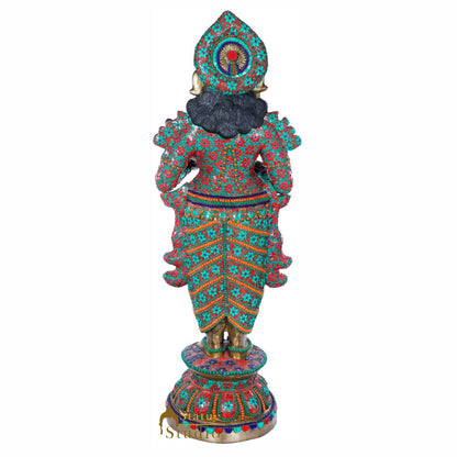 Brass Deeplakshmi Idol Laxmi Statue Exclusive Décor Finish Masterpiece 4.5 Feet by vendor-unknown - Spiritual (View 4)