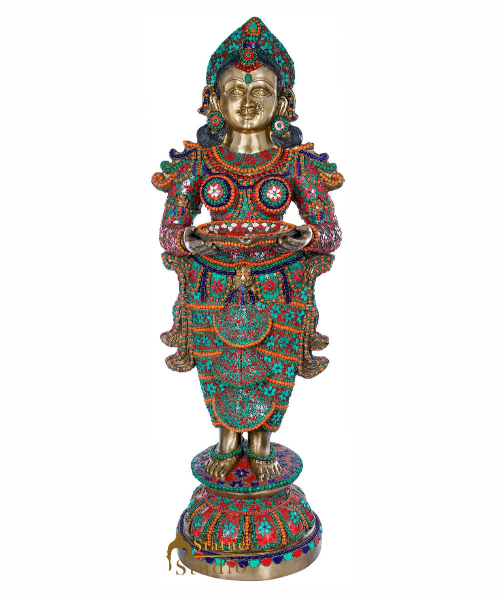 Brass Deeplakshmi Idol Laxmi Statue Exclusive Décor Finish Masterpiece 4.5 Feet - Image 2