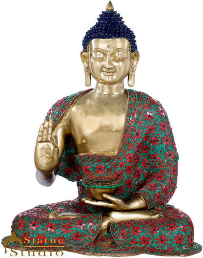 Brass Large Size Buddha Statue Exclusive Home Décor Masterpiece 2.5 Feet by vendor-unknown - Buddha (View 2)