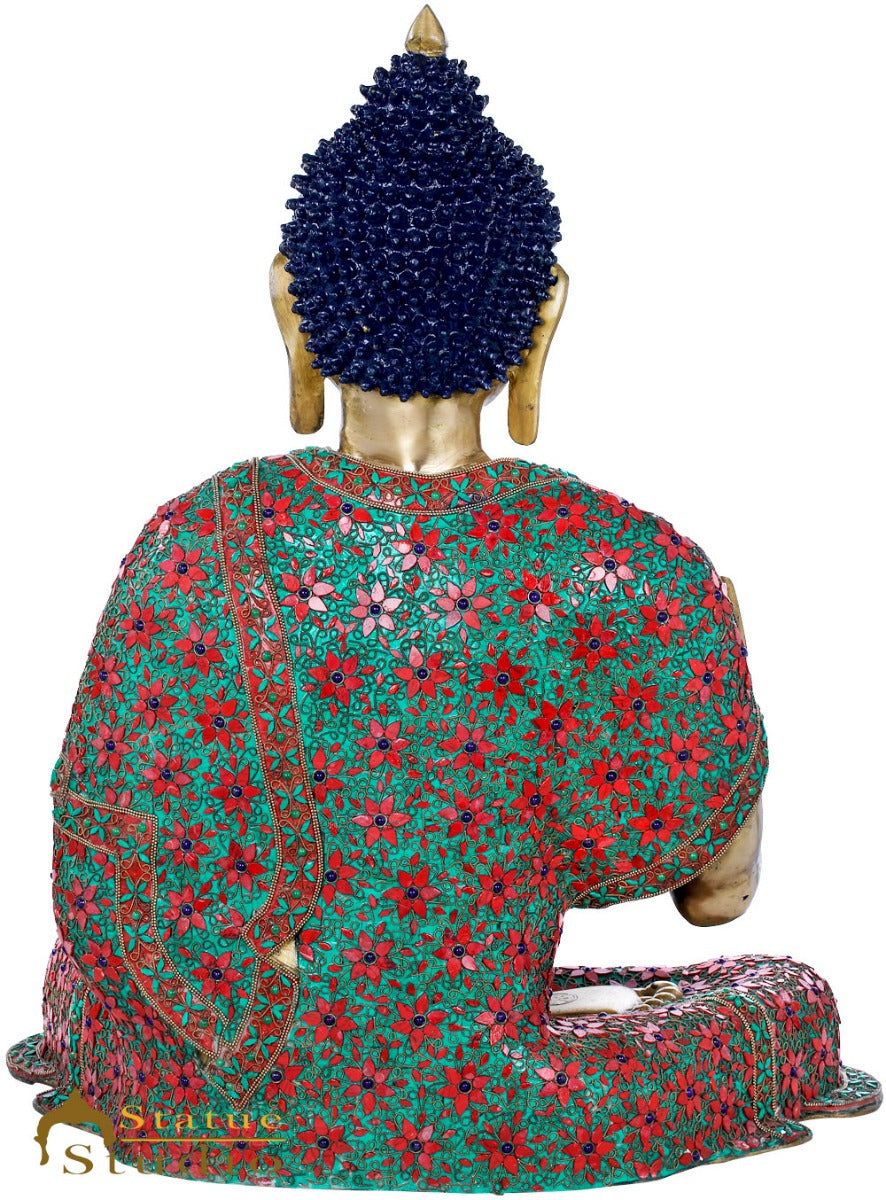 Brass Large Size Buddha Statue Exclusive Home Décor Masterpiece 2.5 Feet