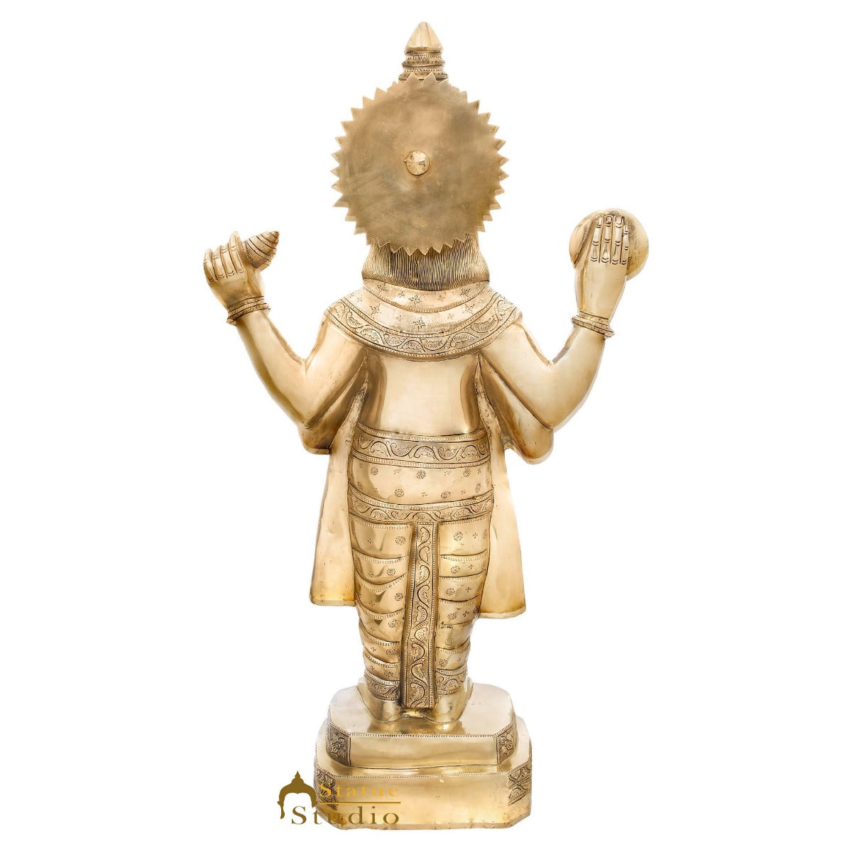 Brass Rare Dhanvantari Idol Physician Of Gods Religious Large Size Statue 34" - Image 5