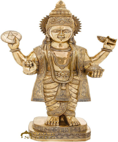 Brass Rare Dhanvantari Idol Physician Of Gods Religious Large Size Statue 34" by vendor-unknown - Hindu Gods (View 2)