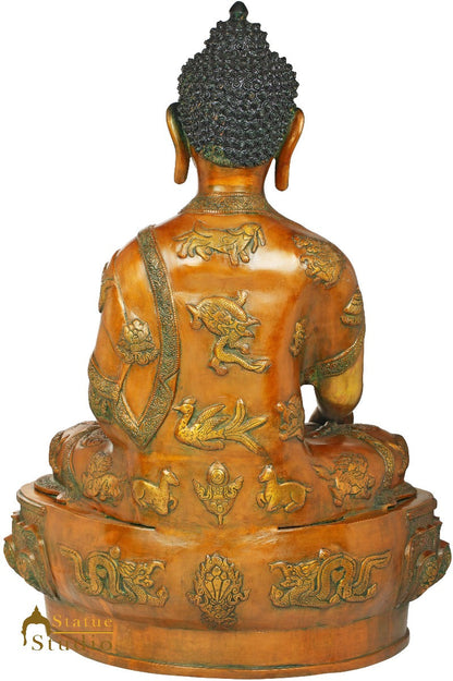 Brass Antique Sitting Earth Touching Buddha Statue Idol For Home Décor 2.5 Feet by vendor-unknown - Buddha (View 4)