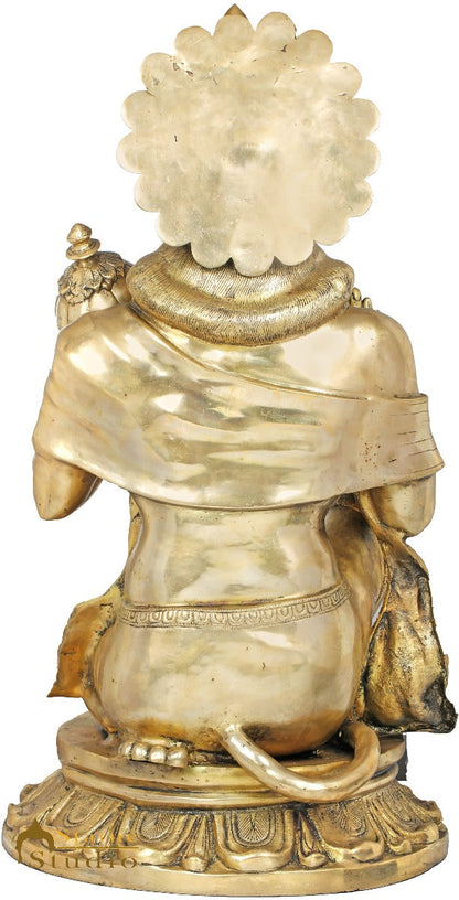 Brass Large Sitting Hanuman Idol For Home Decor Showpiece 3 Feet by vendor-unknown - Hindu Gods (View 4)