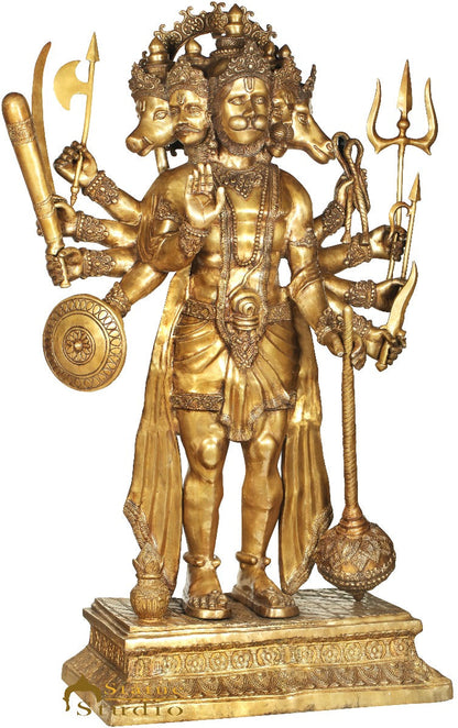 Brass Very Large Panchmukhi Hanuman Idol For Home Temple Decor 6 Feet by vendor-unknown - Hindu Gods (View 3)