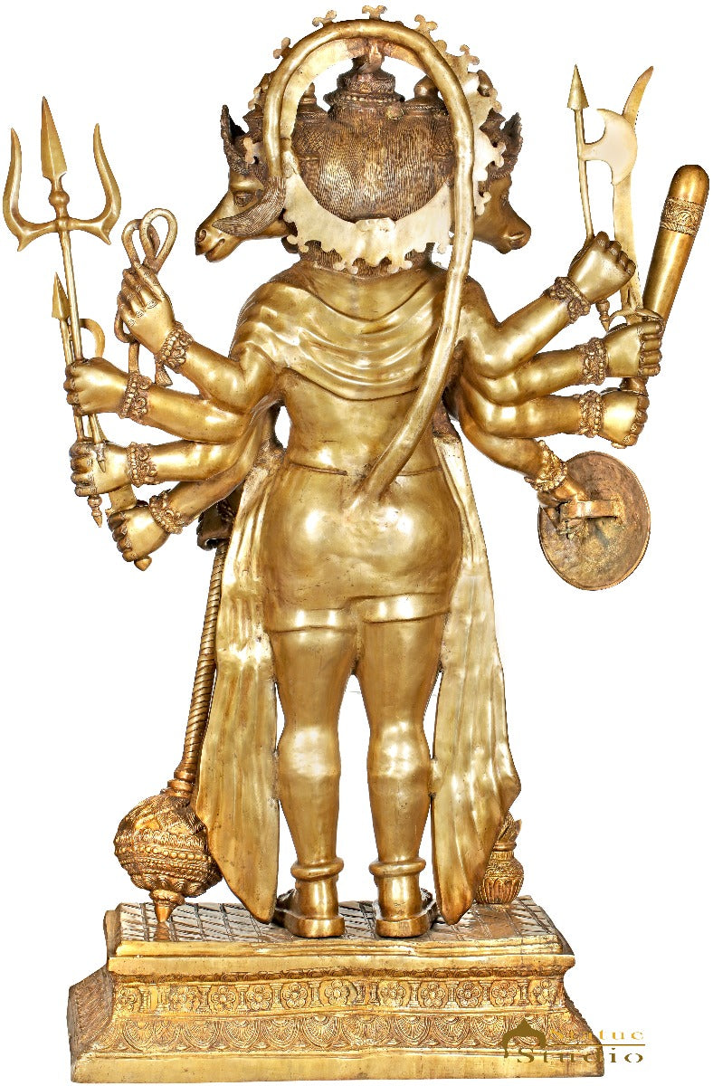 Brass Very Large Panchmukhi Hanuman Idol For Home Temple Decor 6 Feet