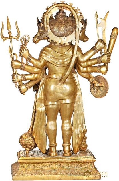 Brass Very Large Panchmukhi Hanuman Idol For Home Temple Decor 6 Feet by vendor-unknown - Hindu Gods (View 4)
