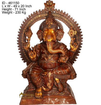 Brass Super Large Size Ganesha Statue Ganpati Idol Home Temple Décor 6 Feet by vendor-unknown - Products (View 4)