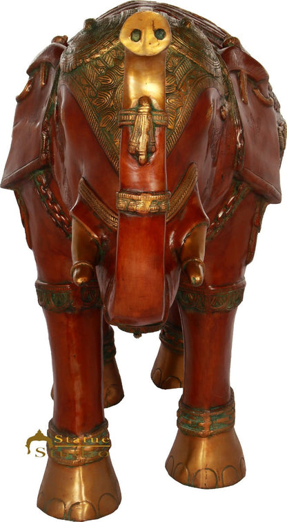 Brass Large Size Elephant Statue Home Garden Décor Showpiece Sculpture 2.5 Feet by vendor-unknown - Decor (View 3)