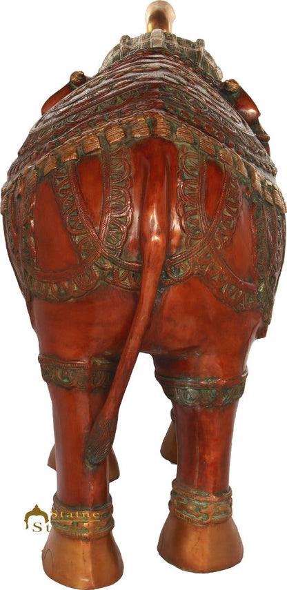 Brass Large Size Elephant Statue Home Garden Décor Showpiece Sculpture 2.5 Feet by vendor-unknown - Decor (View 4)