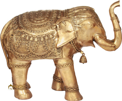Brass Large Size Elephant Statue Home Garden Décor Showpiece Figurine 2.5 Feet by vendor-unknown - Decor (View 2)