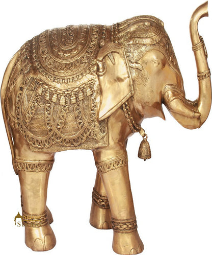 Brass Large Size Elephant Statue Home Garden Décor Showpiece Figurine 2.5 Feet by vendor-unknown - Decor