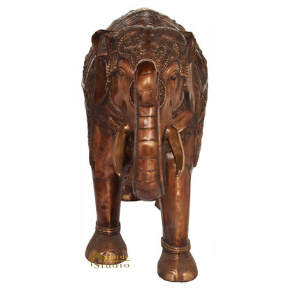 Brass Large Size Elephant Figurine For Home Garden Décor Showpiece 2.5 Feet by vendor-unknown - Decor (View 3)