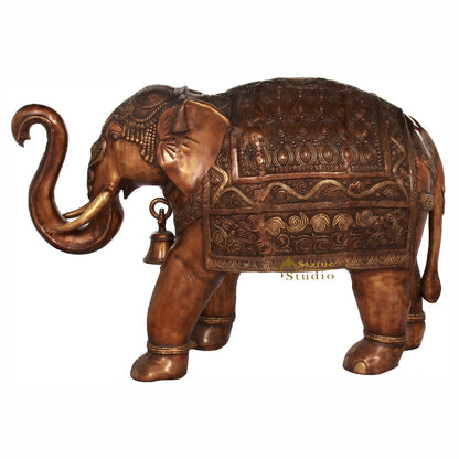 Brass Large Size Elephant Figurine For Home Garden Décor Showpiece 2.5 Feet by vendor-unknown - Decor (View 2)