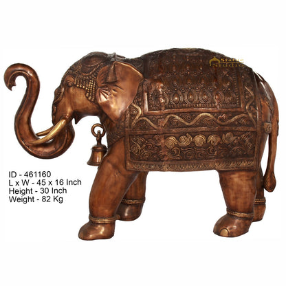 Brass Large Size Elephant Figurine For Home Garden Décor Showpiece 2.5 Feet by vendor-unknown - Decor (View 5)